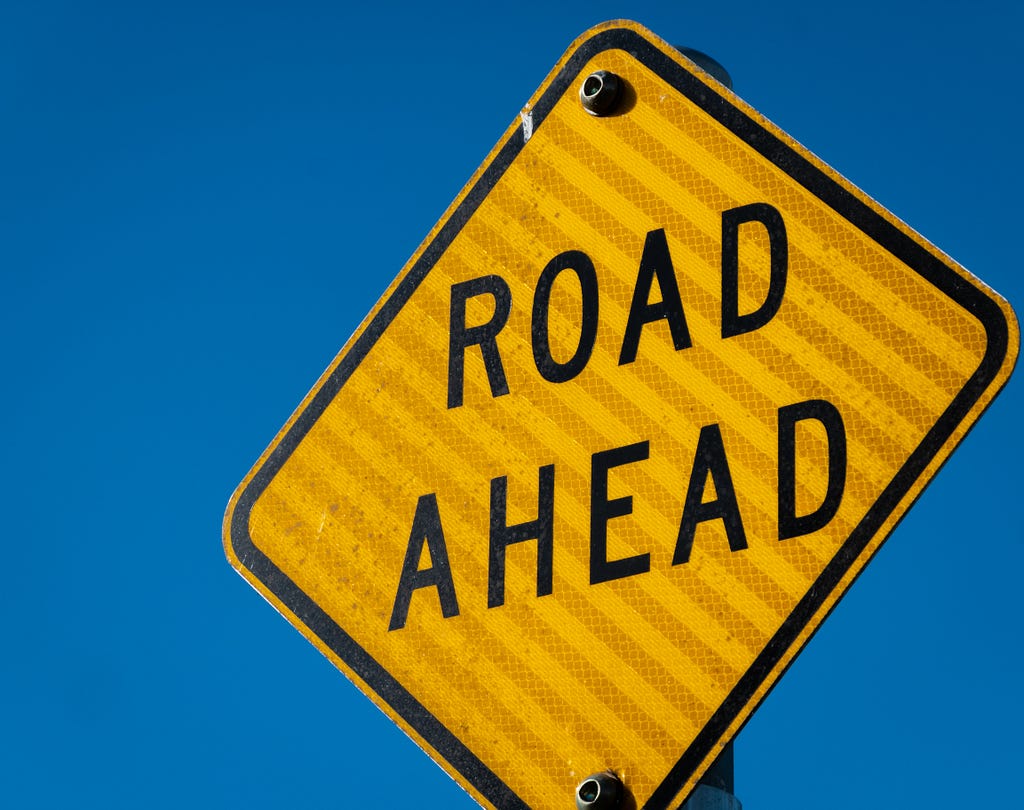 Image of a “Road ahead” sign