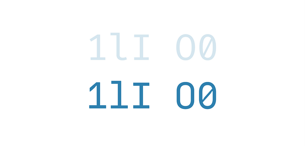 Recursive has a similar potential legibility problem because the number “1” looks similar to the lowercase “l.”