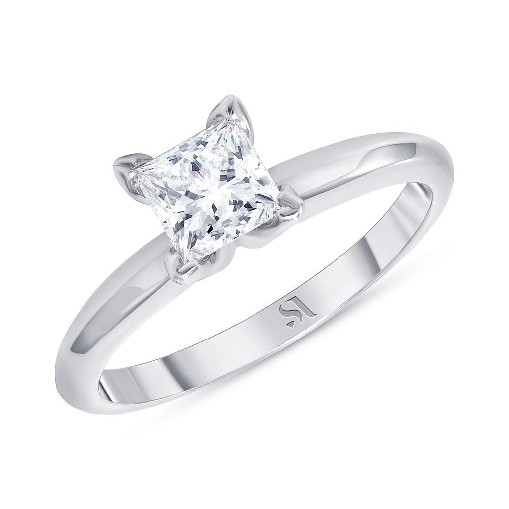 Princess-Cut Diamond Engagement Ring,