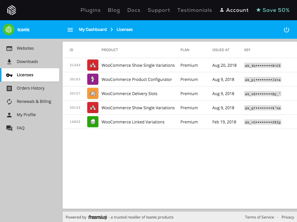 Freemius Users Dashboard - Embedded Mode