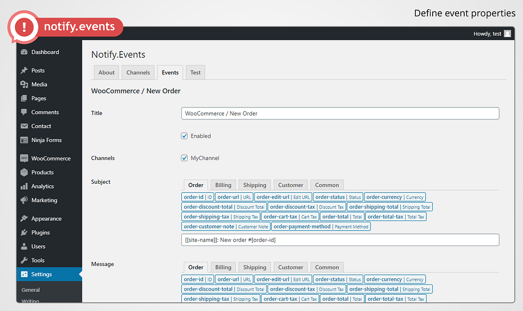 Notify.Events notification plugin for WordPress