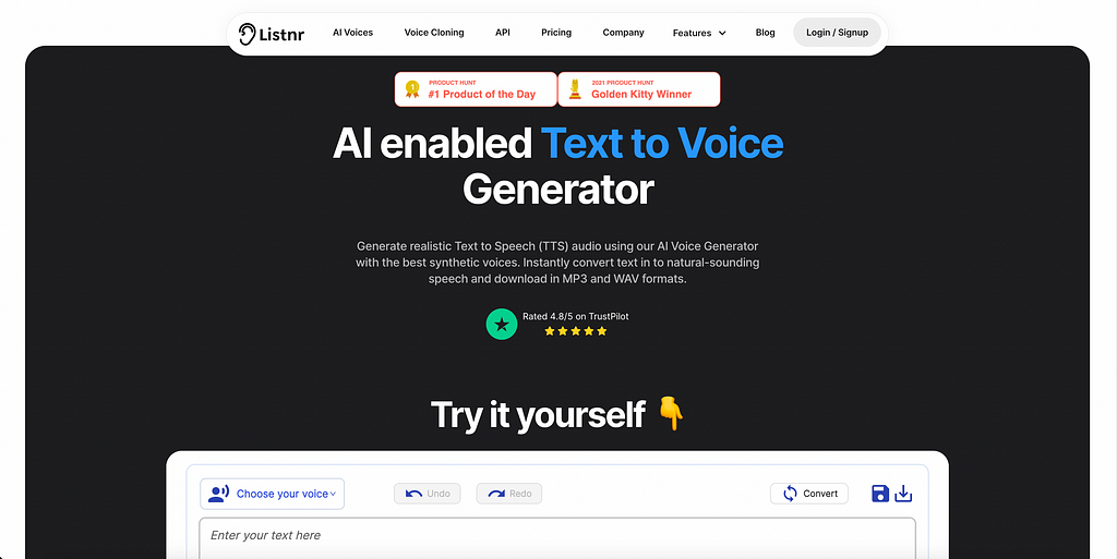 AI Voice Generator | Listnr