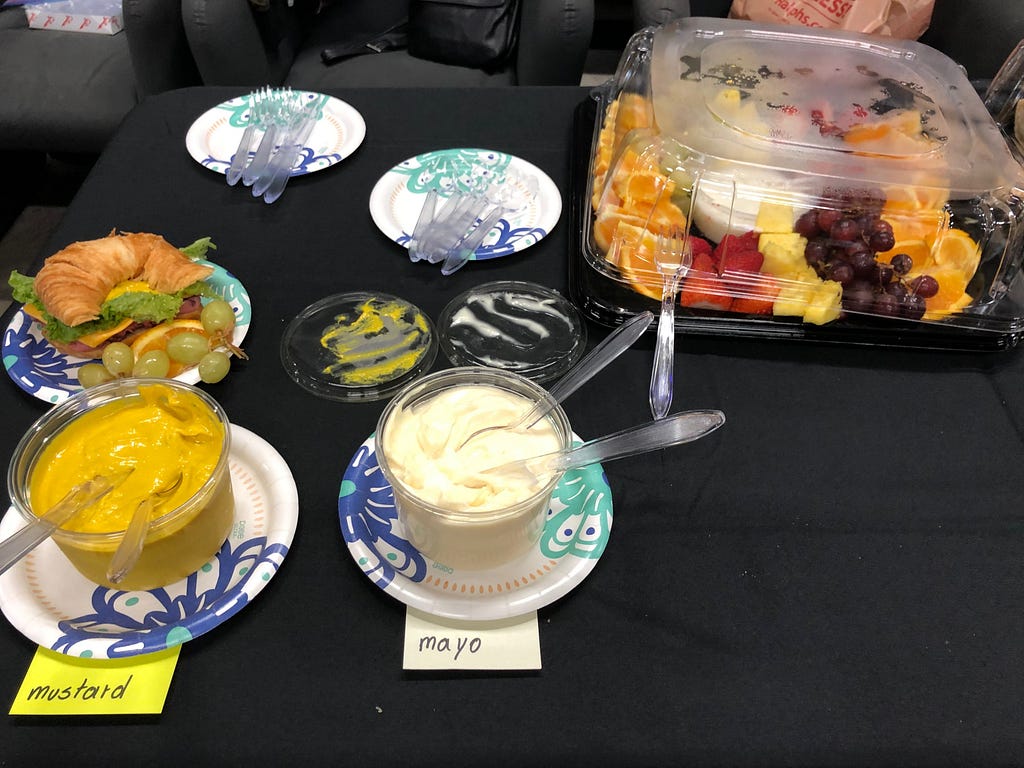 Fresh fruit, pita and croissant sandwiches were served during the event.