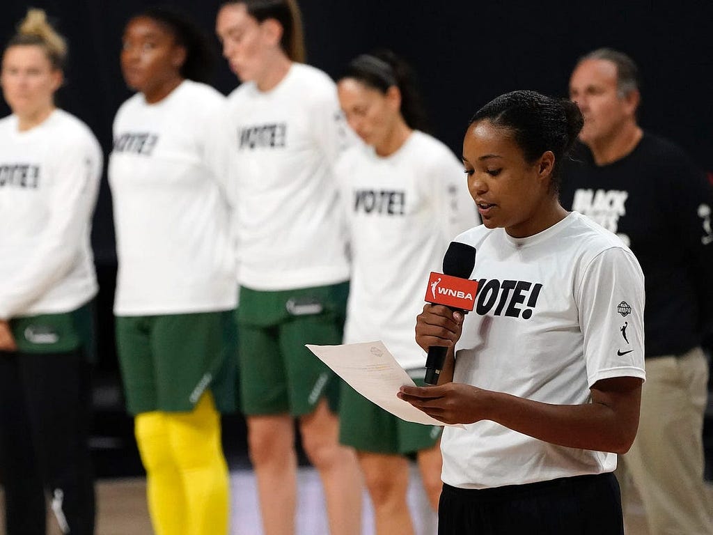 Minnesota Lynx forward Napheesa Collier delivers a message about the lack of sentencing for Breonna Taylor’s killers.