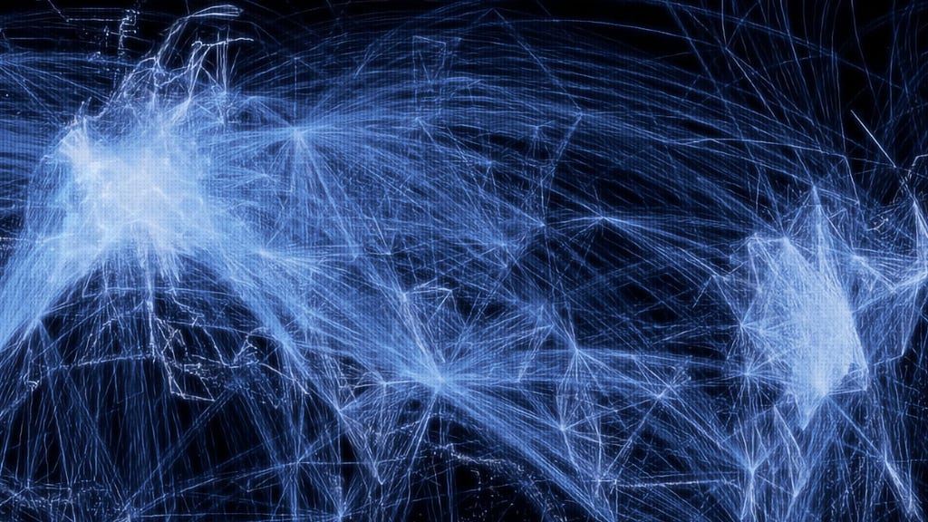 Visualization of global flight patterns