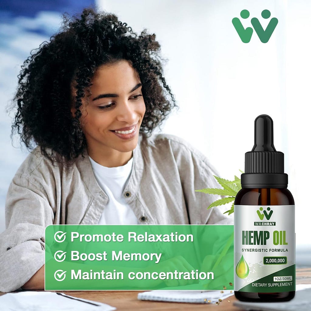 Hemp Oil Drops High Potency - 2,000,000 Maximum Strength Organic Grown in The USA - Natural Hemp Oil - C02 Extraction, Vegan, Non-GMO Pack of 2