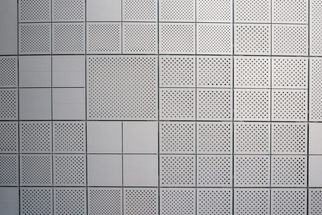 A wall design which has grid texture