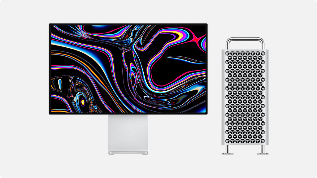 A photo of the Apple Pro Display XDR and Mac Pro which highlight great attention to detail