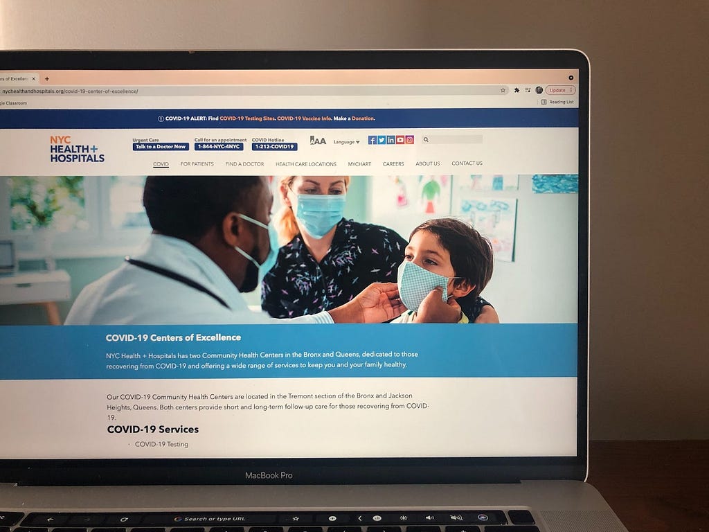NYC Health and Hospitals’ website details the services offered at COVID-19 Centers of Excellence