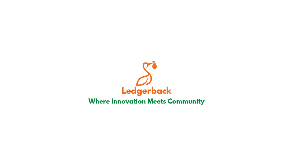 Ledgerback logo with motto “where innovation meets community”