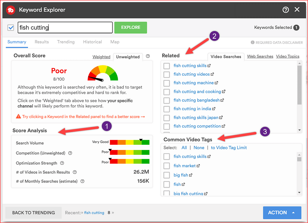 TubeBuddy Keyword Explorer