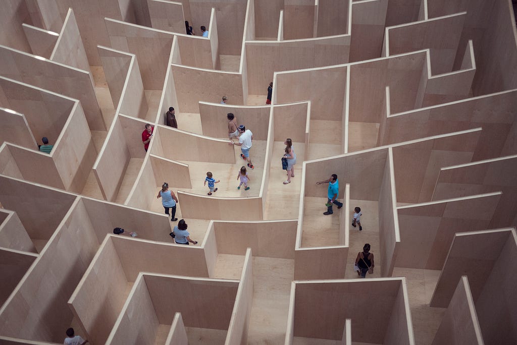 People inside a maze