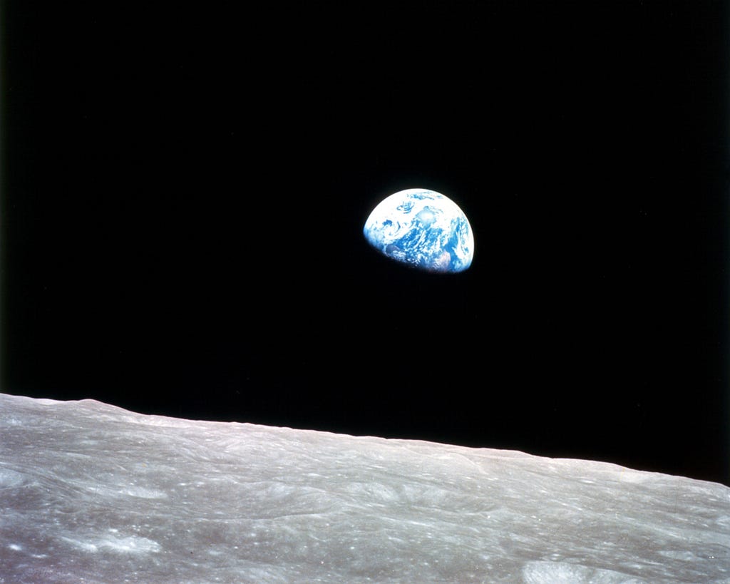 Photo from the moon looking back at the earth