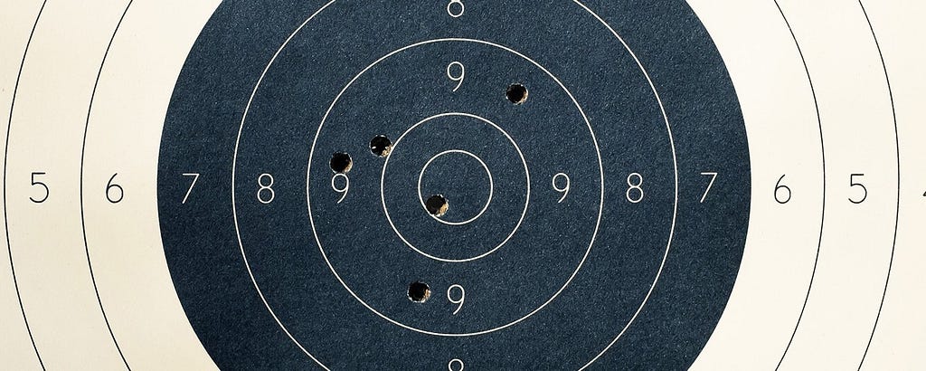 Upclose image of a shooting target
