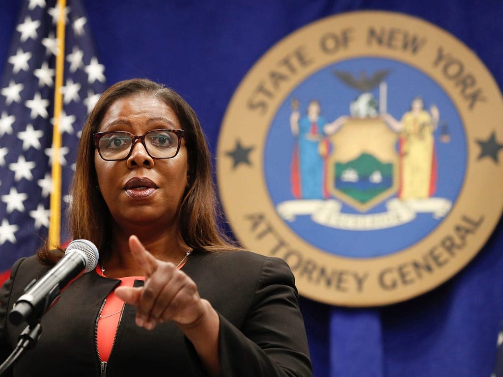 New York State Attorney General Letitia James in August.