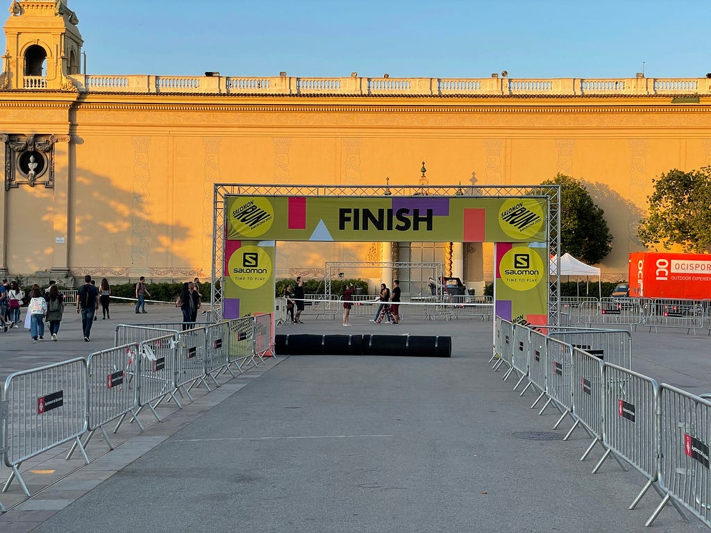 finish line of a road race