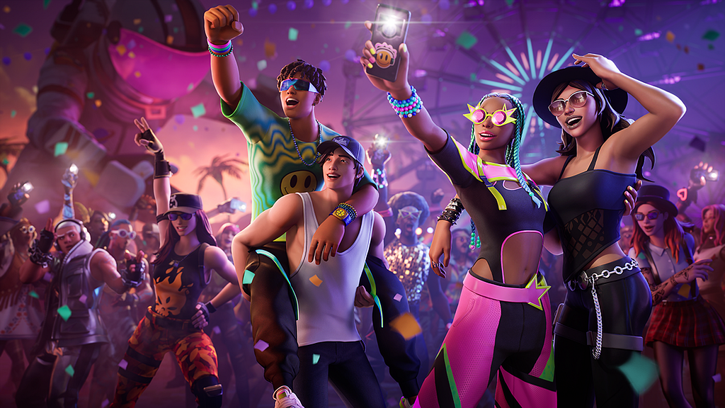 picture of avatars in Fortnite posing in excitment