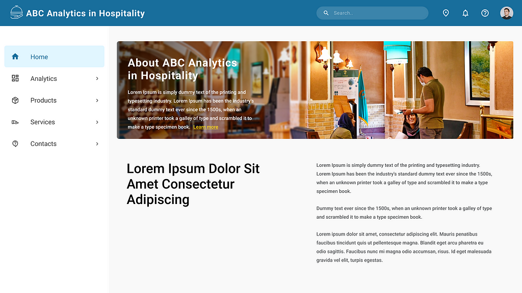 Sample website of Hospitality by industry