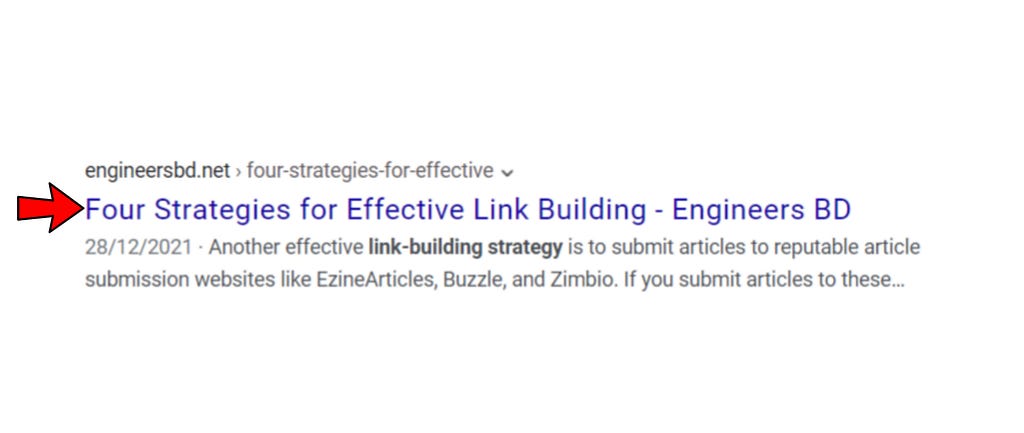 Example of SEO title