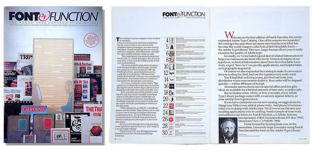 Photos of the first issue of Font&Function magazine