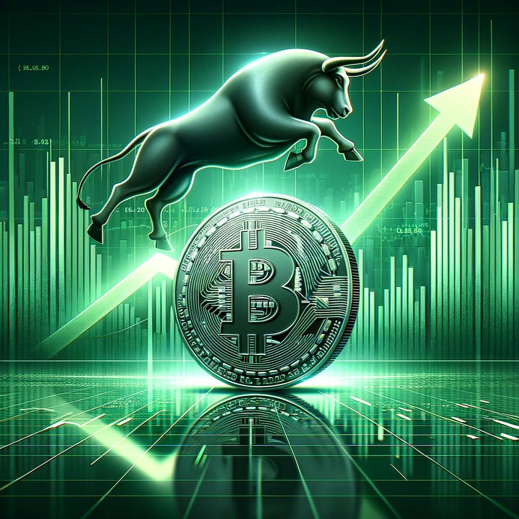 raging bull shows crypto bull market has begun with Bitcoin hitting ATH at $73K