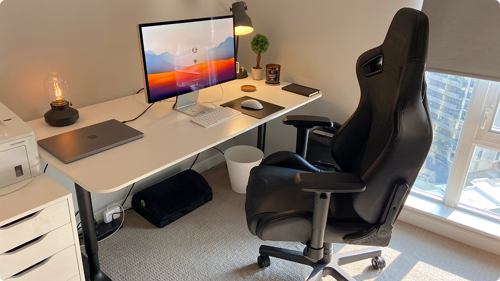 A photo of Ali’s office setup