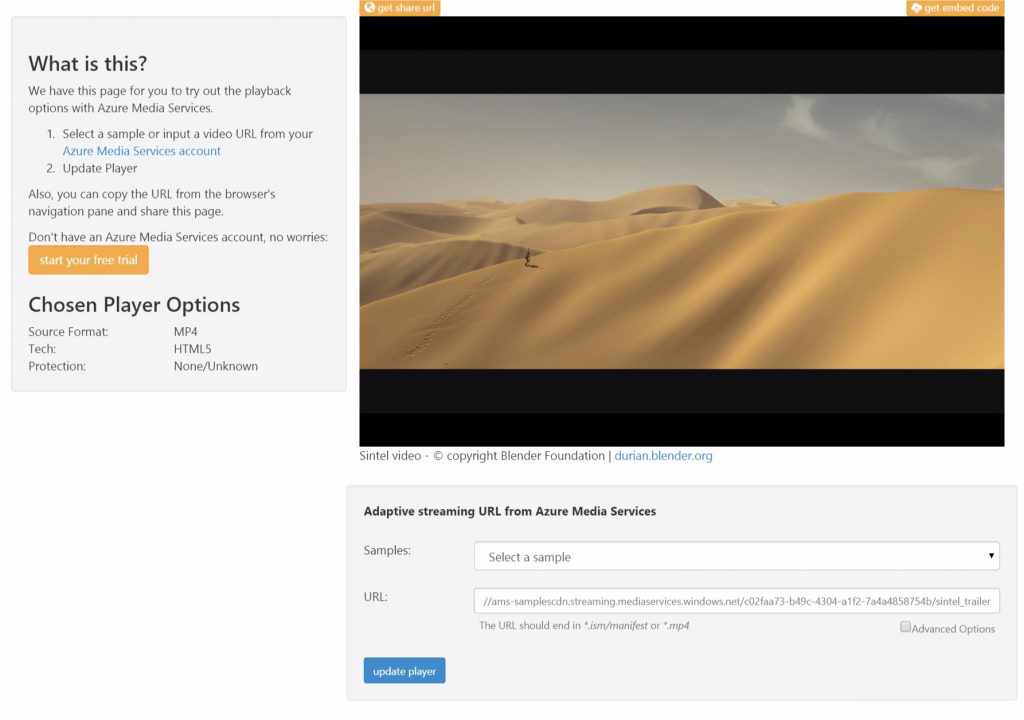 Azure Media Services Player
