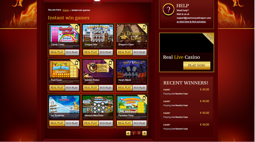 Casino Royale Dragon Game Lobby