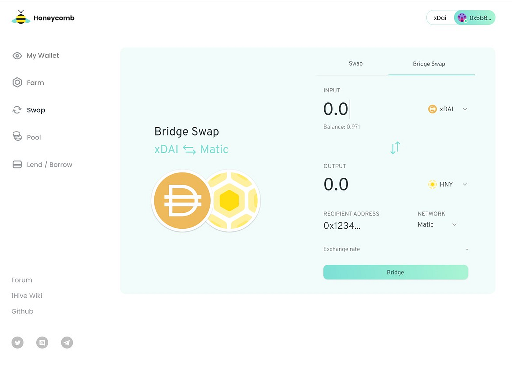 Future updates for honeycomb interface showcasing Cross-Chain Bridge Swap