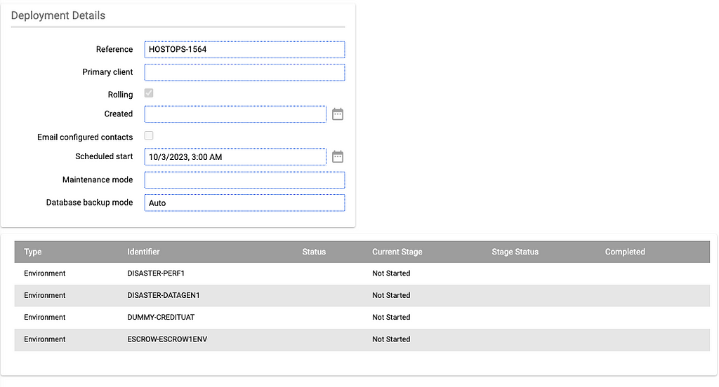 A screenshot of the deployment audit screen within the Alfa Cloud control plane.