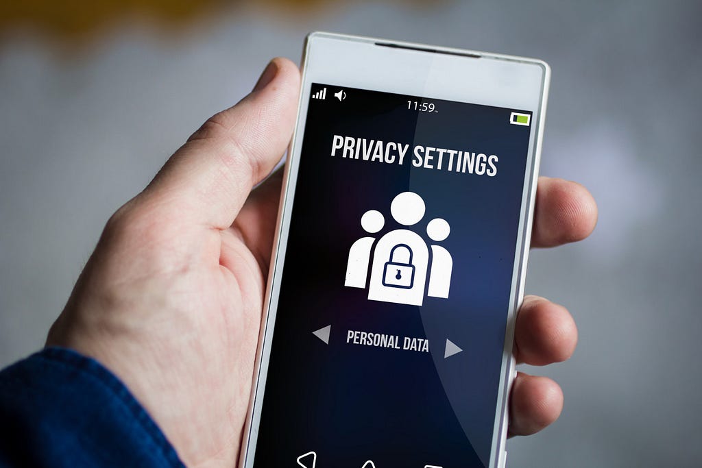 data privacy settings on mobile app