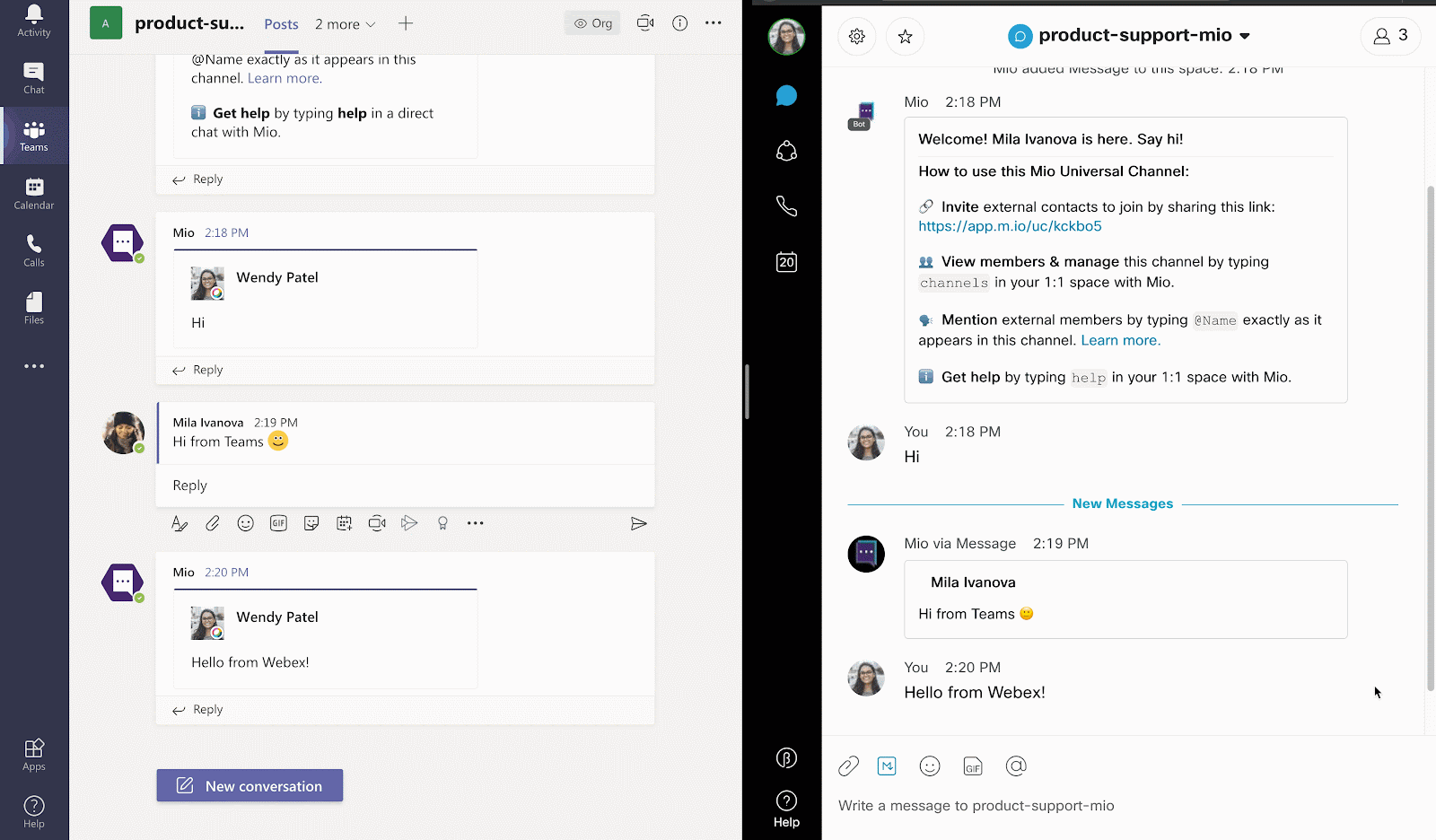 Send threaded messages from Microsoft Teams to Webex