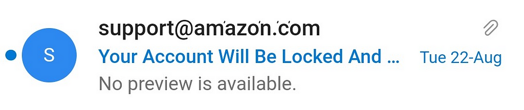 A phishing email leveraging characters that look similar to their ASCII alternative for malicious purposes.