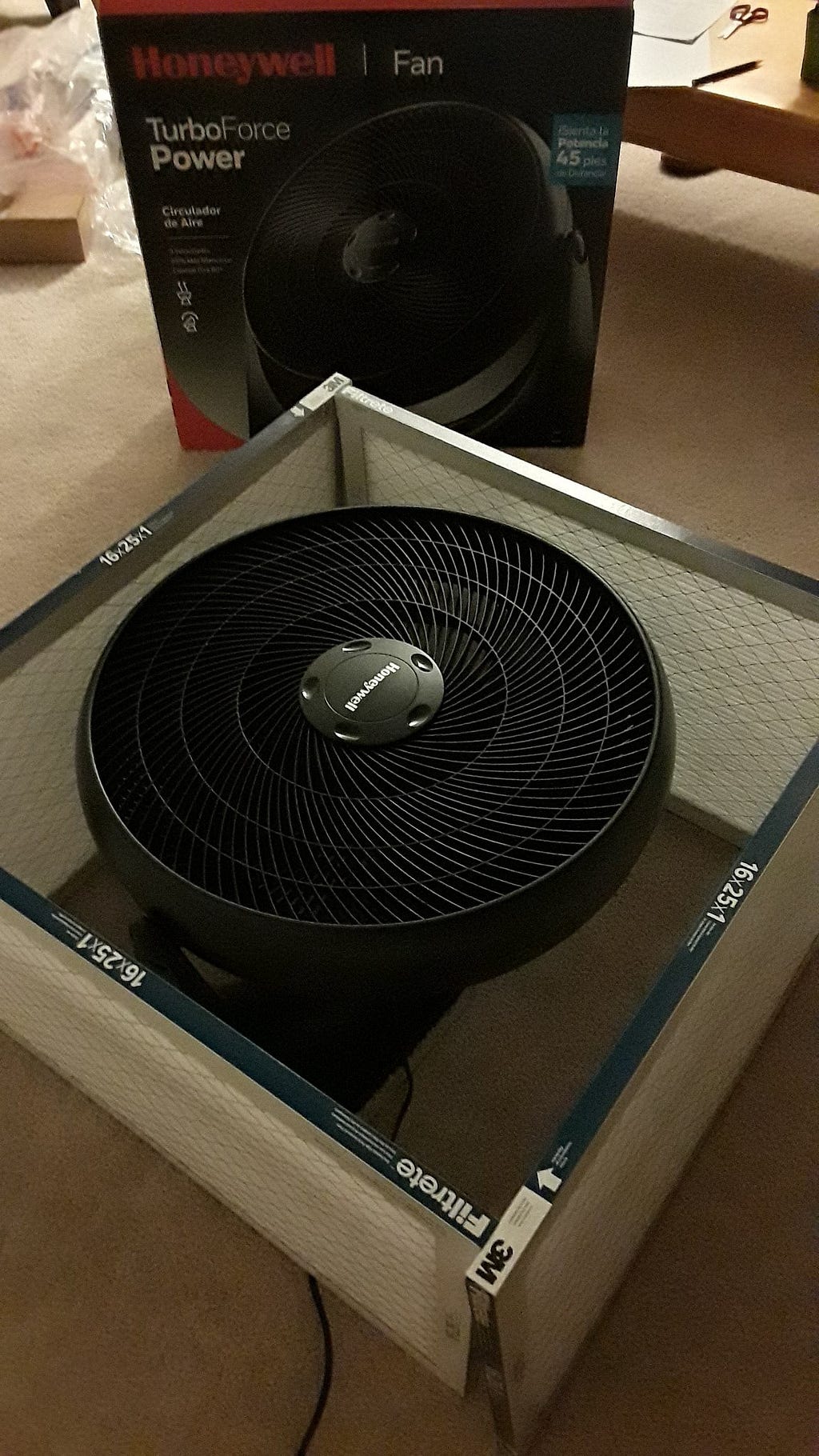 Test the position of the fan within the box