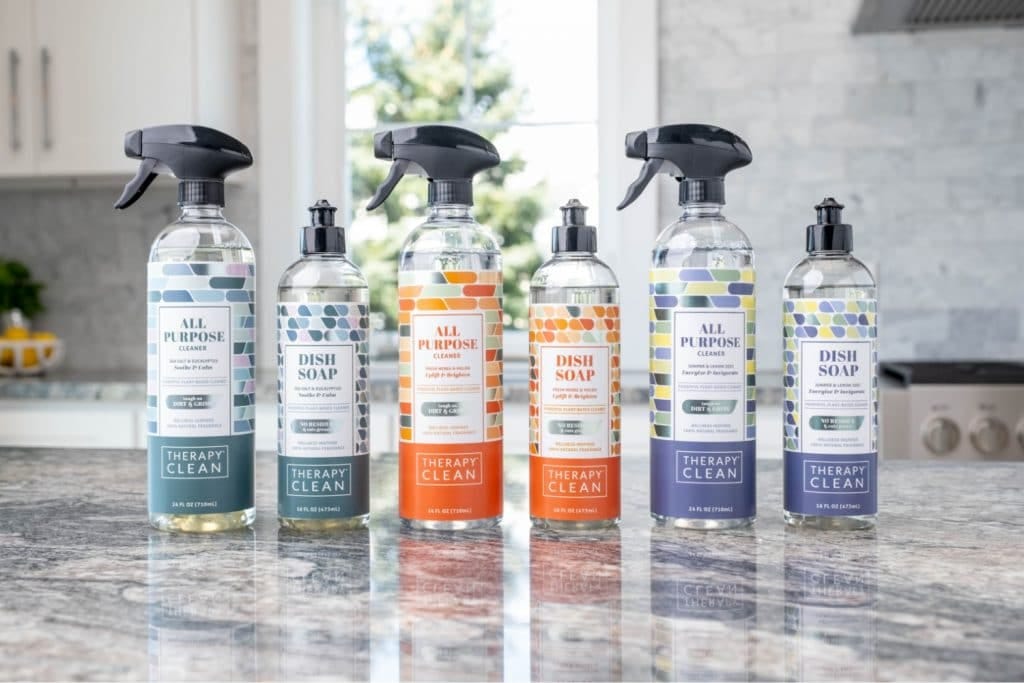Therapy Clean products staged in kitchen