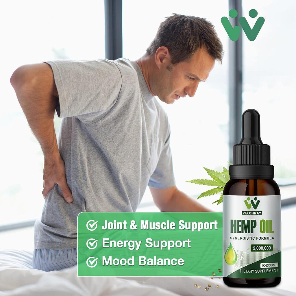 Hemp Oil Drops High Potency - 2,000,000 Maximum Strength Organic Grown in The USA - Natural Hemp Oil - C02 Extraction, Vegan, Non-GMO Pack of 2