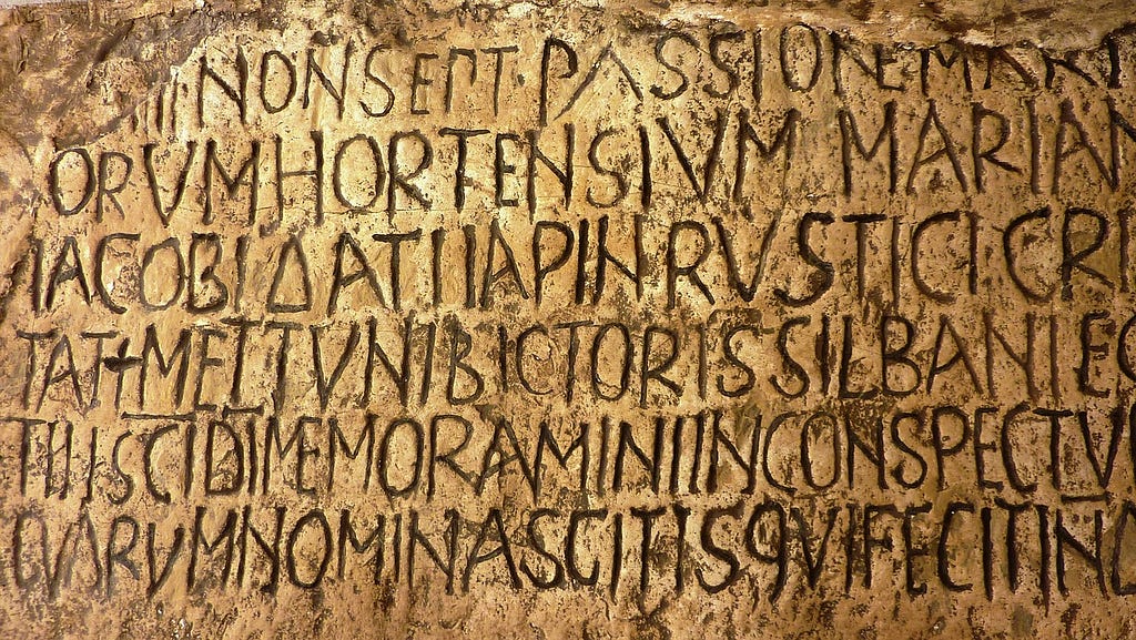 Latin inscription in stone, Rome