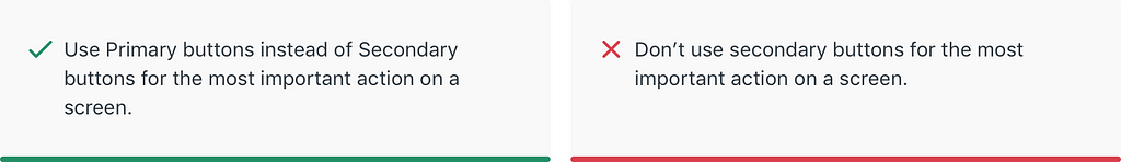 Primary button best practices