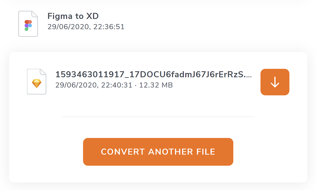 File download of converted Figma file in Sketch format