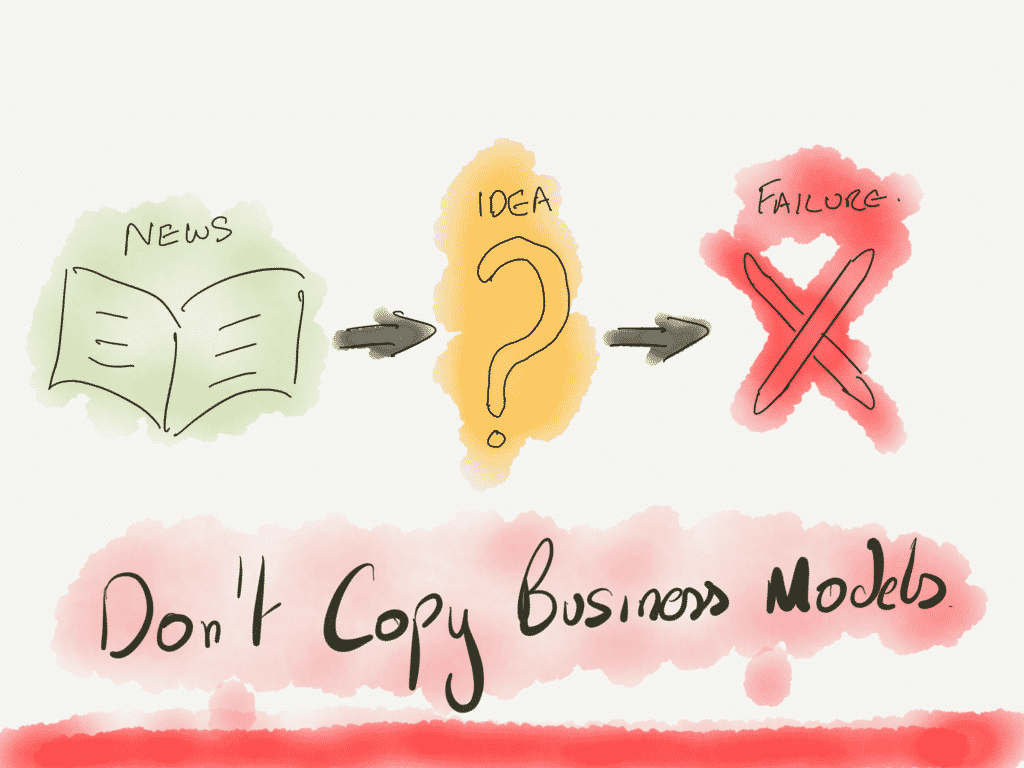 Copying competitors business models can work in mature markets, but will generally lead to tough competition. Done unthinkingly it is a quick road to underperformance.