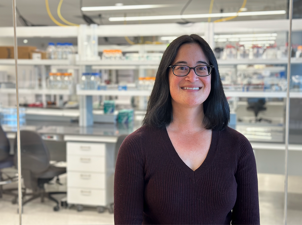 Jennifer Brady outside Variant Bio’s new laboratory facility in Seattle.