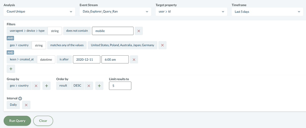 Example of Enhanced Filter Functionality