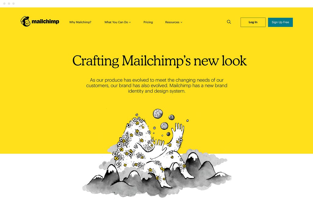 Mailchimp SaaS design inspiration