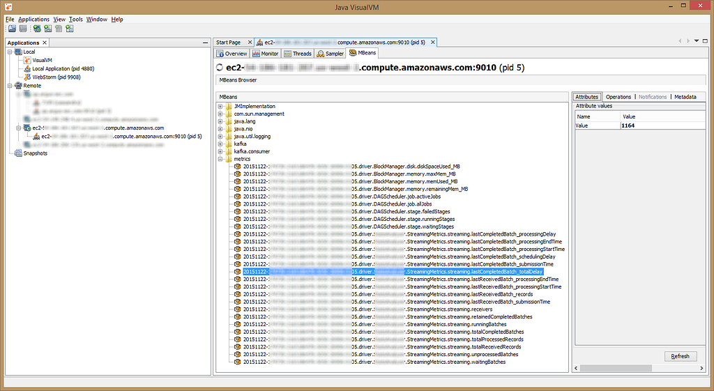 VisualVM Spark Prometheus Metrics MBeans