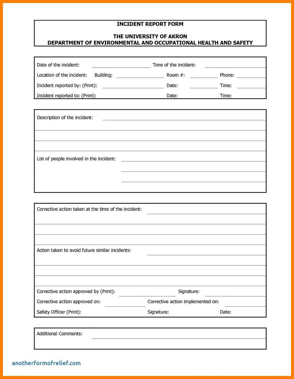 7+ Free Incident Report Form 952 Limos with regard to Customer Incident Report Form Template