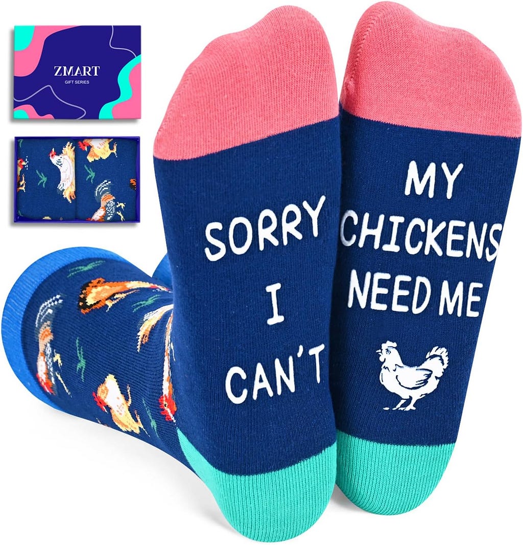 Zmart Silly Goose Gifts Chicken Rubber Duck Gifts For Women, Funny Goose Rooster Duck Socks Men