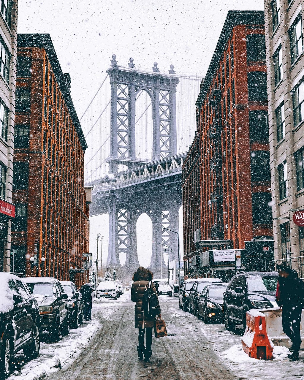 snowy scene of the San Francesco bridge
