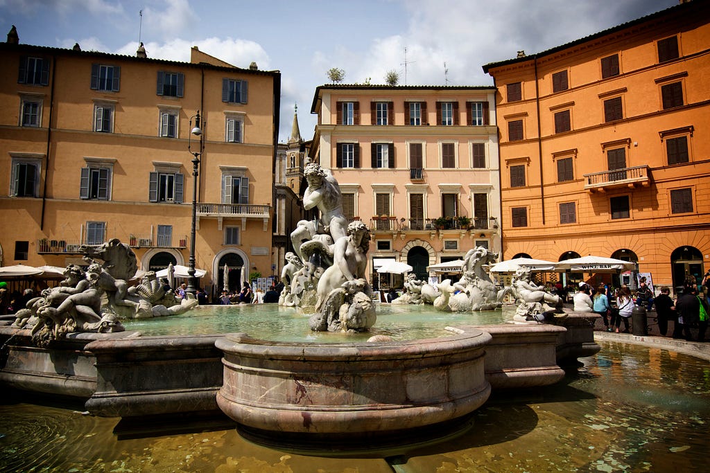 The Fountain of Neptune at the Piazza Navona