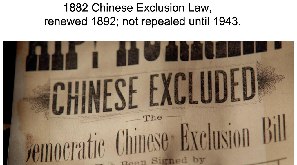 A picture that has a caption — The Democratic Chinese Exclusion Bill