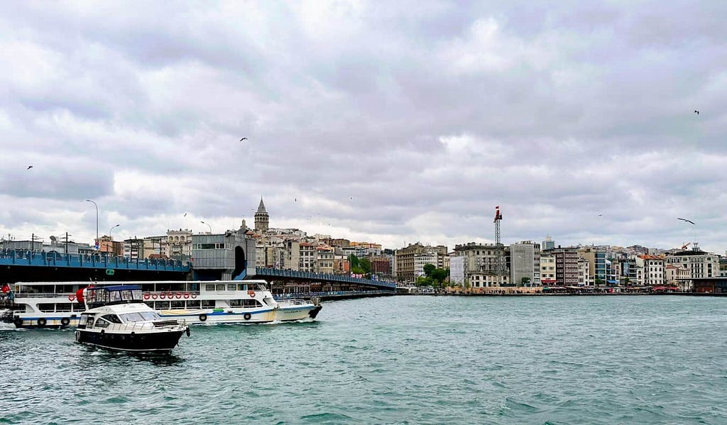 Skyline of beautiful Istanbul, Turkey as seen from the water